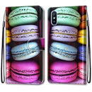 For Xiaomi Redmi 9A Coloured Drawing Cross Texture Horizontal Flip PU Leather Case with Holder & Card Slots & Wallet & Lanyard(Colorful Cakes)