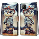 For Xiaomi Redmi 9C Coloured Drawing Cross Texture Horizontal Flip PU Leather Case with Holder & Card Slots & Wallet & Lanyard(Leather Shoes Cat)