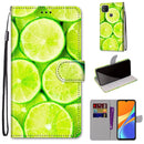For Xiaomi Redmi 9C Coloured Drawing Cross Texture Horizontal Flip PU Leather Case with Holder & Card Slots & Wallet & Lanyard(Green Lemon)