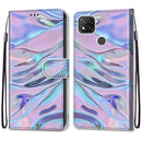 For Xiaomi Redmi 9C Coloured Drawing Cross Texture Horizontal Flip PU Leather Case with Holder & Card Slots & Wallet & Lanyard(Fluorescent Water Texture)