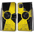 For Xiaomi Redmi 9C Coloured Drawing Cross Texture Horizontal Flip PU Leather Case with Holder & Card Slots & Wallet & Lanyard(Yellow Black Logo)