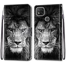 For Xiaomi Redmi 9C Coloured Drawing Cross Texture Horizontal Flip PU Leather Case with Holder & Card Slots & Wallet & Lanyard(Black White Lion Head)