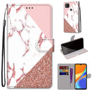 For Xiaomi Redmi 9C Coloured Drawing Cross Texture Horizontal Flip PU Leather Case with Holder & Card Slots & Wallet & Lanyard(Powder Stone Texture)