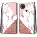 For Xiaomi Redmi 9C Coloured Drawing Cross Texture Horizontal Flip PU Leather Case with Holder & Card Slots & Wallet & Lanyard(Powder Stone Texture)