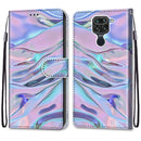 For Xiaomi Redmi Note 9 / 10X 4G Coloured Drawing Cross Texture Horizontal Flip PU Leather Case with Holder & Card Slots & Wallet & Lanyard(Fluorescent Water Texture)