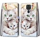 For Xiaomi Redmi Note 9 / 10X 4G Coloured Drawing Cross Texture Horizontal Flip PU Leather Case with Holder & Card Slots & Wallet & Lanyard(Big Cat Holding Kitten)