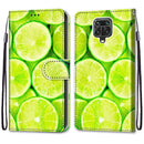 For Xiaomi Redmi Note 9S / 9 Pro Coloured Drawing Cross Texture Horizontal Flip PU Leather Case with Holder & Card Slots & Wallet & Lanyard(Green Lemon)