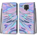 For Xiaomi Redmi Note 9S / 9 Pro Coloured Drawing Cross Texture Horizontal Flip PU Leather Case with Holder & Card Slots & Wallet & Lanyard(Fluorescent Water Texture)