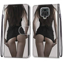 For Xiaomi Redmi Note 9S / 9 Pro Coloured Drawing Cross Texture Horizontal Flip PU Leather Case with Holder & Card Slots & Wallet & Lanyard(Upskirt)