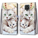 For Xiaomi Redmi Note 9S / 9 Pro Coloured Drawing Cross Texture Horizontal Flip PU Leather Case with Holder & Card Slots & Wallet & Lanyard(Big Cat Holding Kitten)