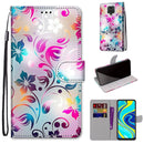 For Xiaomi Redmi Note 9S / 9 Pro Coloured Drawing Cross Texture Horizontal Flip PU Leather Case with Holder & Card Slots & Wallet & Lanyard(Gradient Colorful Flower)