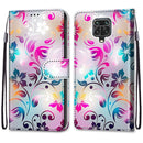 For Xiaomi Redmi Note 9S / 9 Pro Coloured Drawing Cross Texture Horizontal Flip PU Leather Case with Holder & Card Slots & Wallet & Lanyard(Gradient Colorful Flower)
