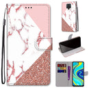 For Xiaomi Redmi Note 9S / 9 Pro Coloured Drawing Cross Texture Horizontal Flip PU Leather Case with Holder & Card Slots & Wallet & Lanyard(Powder Stone Texture)