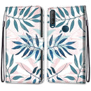 For Alcatel 1S (2020) / 3L (2020) Coloured Drawing Cross Texture Horizontal Flip PU Leather Case with Holder & Card Slots & Wallet & Lanyard(Pink Green Leaf)
