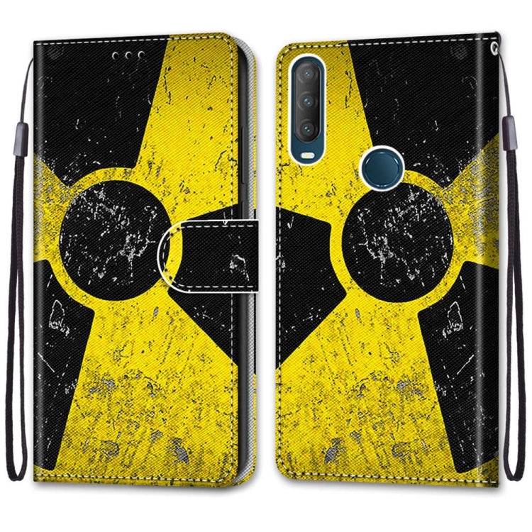 For Alcatel 1S (2020) / 3L (2020) Coloured Drawing Cross Texture Horizontal Flip PU Leather Case with Holder & Card Slots & Wallet & Lanyard(Yellow Black Logo)