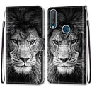 For Alcatel 1S (2020) / 3L (2020) Coloured Drawing Cross Texture Horizontal Flip PU Leather Case with Holder & Card Slots & Wallet & Lanyard(Black White Lion Head)
