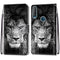 For Alcatel 1S (2020) / 3L (2020) Coloured Drawing Cross Texture Horizontal Flip PU Leather Case with Holder & Card Slots & Wallet & Lanyard(Black White Lion Head)
