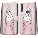 For Alcatel 1S (2020) / 3L (2020) Coloured Drawing Cross Texture Horizontal Flip PU Leather Case with Holder & Card Slots & Wallet & Lanyard(Pink Hands Heart)