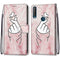 For Alcatel 1S (2020) / 3L (2020) Coloured Drawing Cross Texture Horizontal Flip PU Leather Case with Holder & Card Slots & Wallet & Lanyard(Pink Hands Heart)