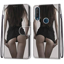 For Alcatel 1SE (2020) Coloured Drawing Cross Texture Horizontal Flip PU Leather Case with Holder & Card Slots & Wallet & Lanyard(Upskirt)