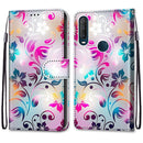 For Alcatel 1SE (2020) Coloured Drawing Cross Texture Horizontal Flip PU Leather Case with Holder & Card Slots & Wallet & Lanyard(Gradient Colorful Flower)