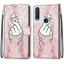 For Alcatel 1SE (2020) Coloured Drawing Cross Texture Horizontal Flip PU Leather Case with Holder & Card Slots & Wallet & Lanyard(Pink Hands Heart)