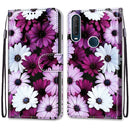 For Alcatel 1SE (2020) Coloured Drawing Cross Texture Horizontal Flip PU Leather Case with Holder & Card Slots & Wallet & Lanyard(Chrysanthemum Pink White Purple)