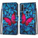 For Alcatel 1SE (2020) Coloured Drawing Cross Texture Horizontal Flip PU Leather Case with Holder & Card Slots & Wallet & Lanyard(Blue Red Butterfly)