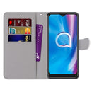 For Alcatel 1SE (2020) Coloured Drawing Cross Texture Horizontal Flip PU Leather Case with Holder & Card Slots & Wallet & Lanyard(Powder Stone Texture)