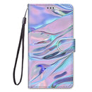 For Samsung Galaxy S21 Ultra 5G Coloured Drawing Cross Texture Horizontal Flip PU Leather Case with Holder & Card Slots & Wallet & Lanyard(Fluorescent Water Pattern)