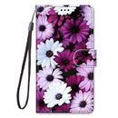 For Samsung Galaxy S21 Ultra 5G Coloured Drawing Cross Texture Horizontal Flip PU Leather Case with Holder & Card Slots & Wallet & Lanyard(Chrysanthemum Pink White Purple)
