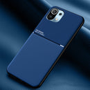 For Xiaomi Mi 11 Classic Tilt Strip Grain Magnetic Shockproof PC + TPU Case(Blue)