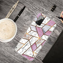 For Samsung Galaxy A02s (US Version) Marble Shockproof TPU Protective Case(Rhombus White Purple)