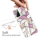 For Samsung Galaxy A02s (US Version) Marble Shockproof TPU Protective Case(Rhombus White Purple)