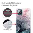 For Samsung Galaxy A12 Marble Shockproof TPU Protective Case(Abstract Light Pink)