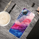 For Samsung Galaxy A12 Marble Shockproof TPU Protective Case(Abstract Red)