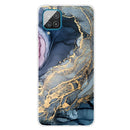 For Samsung Galaxy A12 Marble Shockproof TPU Protective Case(Abstract Gold)