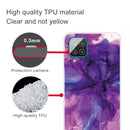 For Samsung Galaxy A12 Marble Shockproof TPU Protective Case(Abstract Purple)