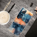 For Samsung Galaxy A12 Marble Shockproof TPU Protective Case(Abstract Blue)