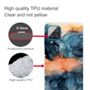 For Samsung Galaxy A12 Marble Shockproof TPU Protective Case(Abstract Blue)