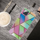For Samsung Galaxy A12 Marble Shockproof TPU Protective Case(Rhombus Gradient)