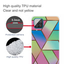 For Samsung Galaxy A12 Marble Shockproof TPU Protective Case(Rhombus Gradient)