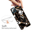 For Samsung Galaxy A12 Marble Shockproof TPU Protective Case(Rhombus Black)