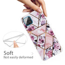 For Samsung Galaxy A12 Marble Shockproof TPU Protective Case(Rhombus Rose)