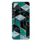 For Samsung Galaxy A12 Marble Shockproof TPU Protective Case(Rhombus Dark Green)