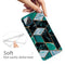 For Samsung Galaxy A12 Marble Shockproof TPU Protective Case(Rhombus Dark Green)