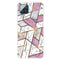 For Samsung Galaxy A12 Marble Shockproof TPU Protective Case(Rhombus White Purple)