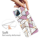 For Samsung Galaxy A12 Marble Shockproof TPU Protective Case(Rhombus White Purple)