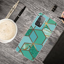 For Samsung Galaxy A32 5G Marble Shockproof TPU Protective Case(Rhombus Green)