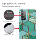 For Samsung Galaxy A32 5G Marble Shockproof TPU Protective Case(Rhombus Green)